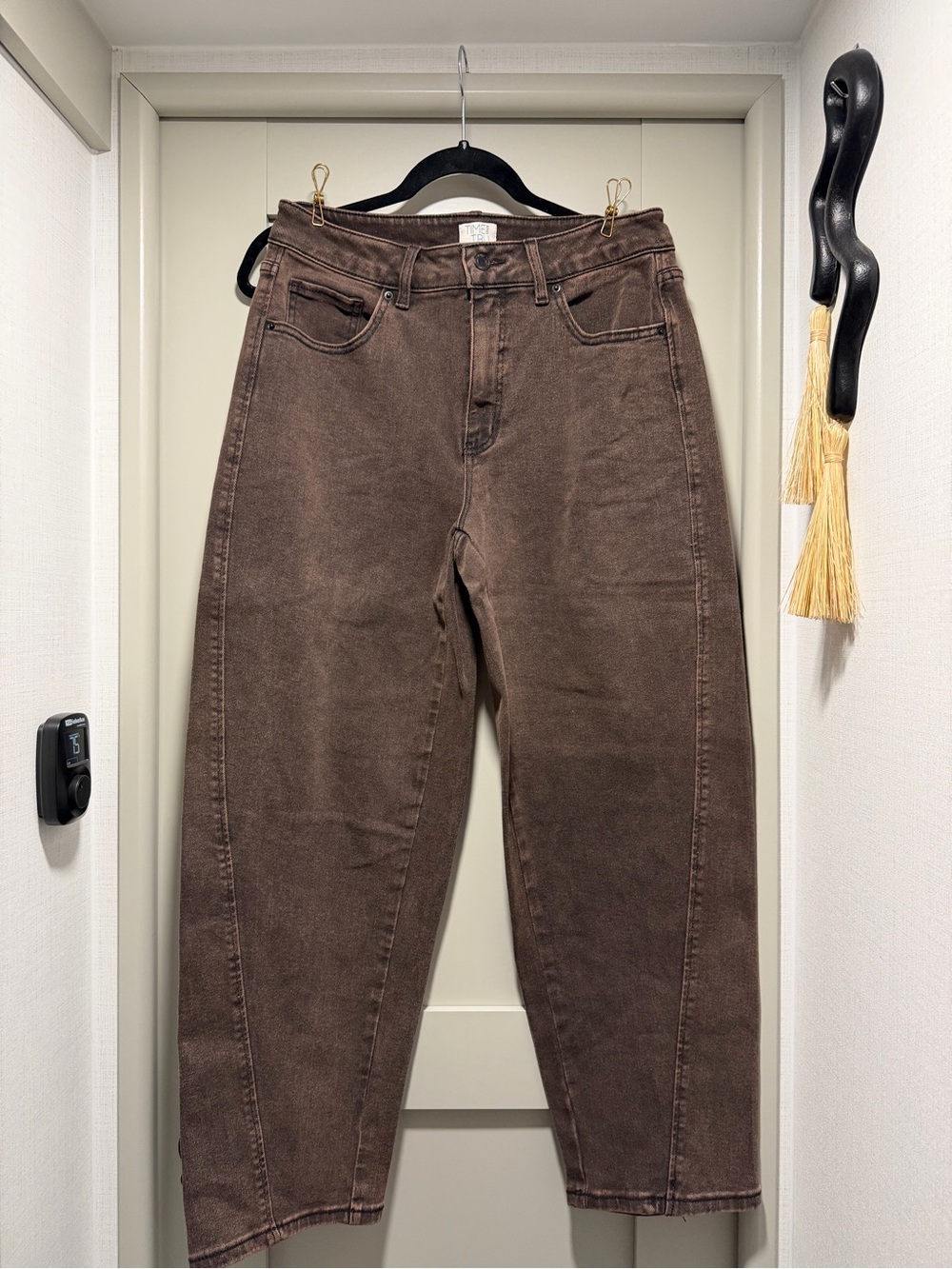 Time and Tru Wide-Leg Brown High-Rise Jeans